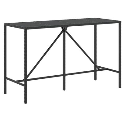 vidaXL 9 pcs conjunto de bar para jardim c/ almofadões vime PE preto