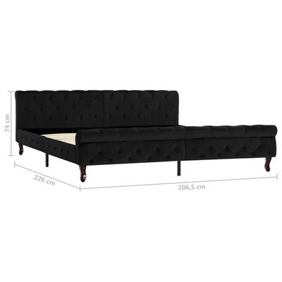 vidaXL Estrutura de cama 200x200 cm veludo preto