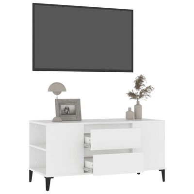 vidaXL Móvel para TV 102x44,5x50 cm derivados de madeira branco