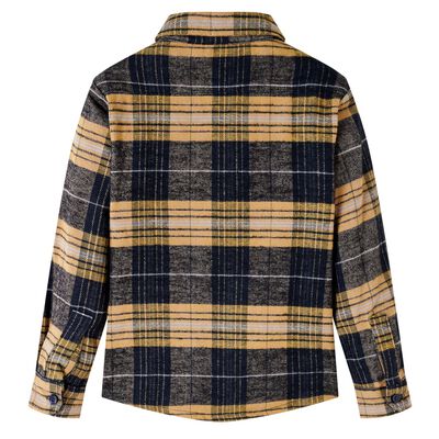 Camisa de xadrez para criança amarelo e preto 128