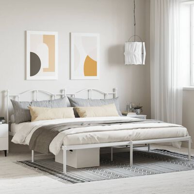 vidaXL Estrutura de cama com cabeceira 200x200 cm metal branco