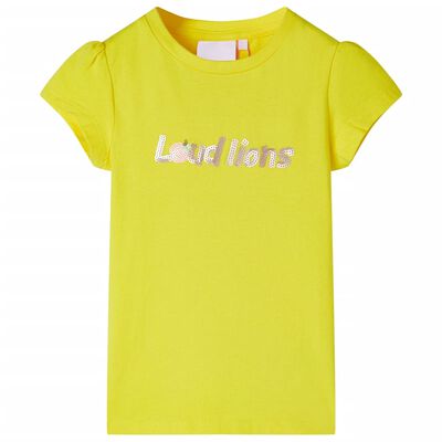 T-shirt de manga curta para criança amarelo-brilhante 104