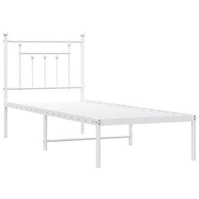 vidaXL Estrutura de cama sem colchão com cabeceira 75x190 cm branco