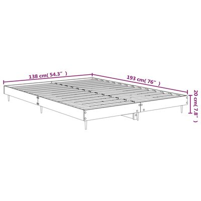 vidaXL Estrutura de cama 135x190cm derivados madeira carvalho castanho