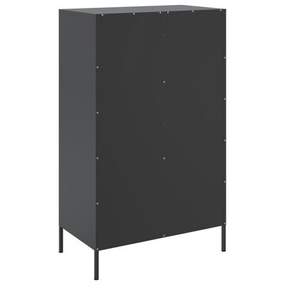 vidaXL Aparador alto 68x39x113 cm aço preto