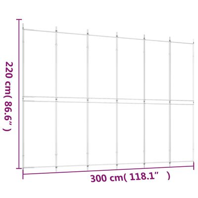 vidaXL Divisória/biombo com 6 painéis 300x220 cm tecido antracite