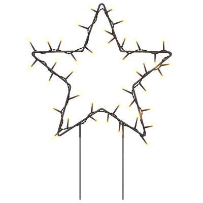 vidaXL Decoração estrela de Natal c/ luz e estacas 3 pcs 50 LEDs 29 cm