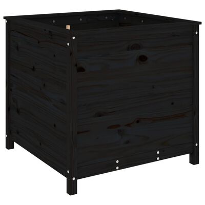 vidaXL Vaso/floreira de jardim 82,5x82,5x78 cm pinho maciço preto