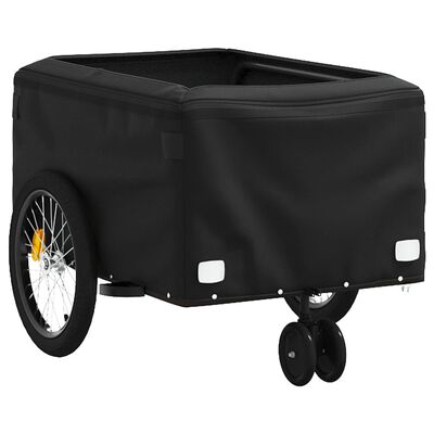 vidaXL Reboque para bicicleta 30 kg ferro preto