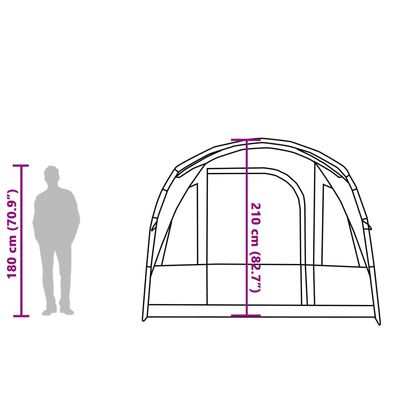 vidaXL Tenda de campismo túnel p/ 3 pessoas impermeável cinza/laranja