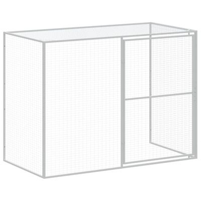 vidaXL Casota cães c/ parque 214x865x181 cm aço galvaniz. cinza-claro