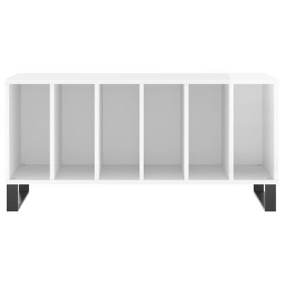 vidaXL Armário p/ discos 100x38x48 cm deriv. madeira branco brilhante