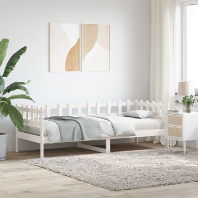 vidaXL Sofá-cama sem colchão 80x200 cm madeira de pinho maciça branco