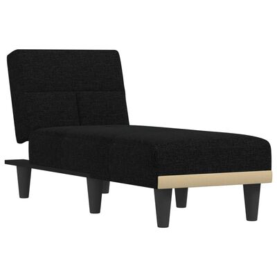 vidaXL Chaise longue tecido preto