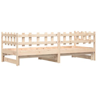 vidaXL Estrutura sofá-cama de puxar 2x(90x190) cm pinho maciço