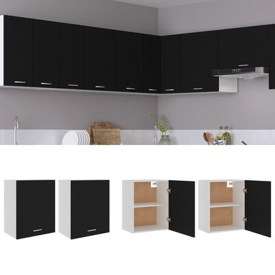 vidaXL Armários de parede 2 pcs 50x31x60 cm contraplacado preto