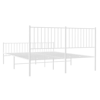 vidaXL Estrutura de cama com cabeceira e pés 150x200 cm metal branco