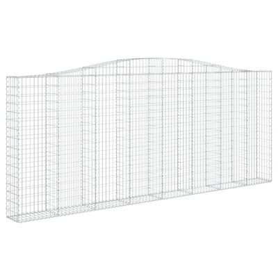 vidaXL Cestos gabião arqueados 3pcs 400x30x160/180cm ferro galvanizado