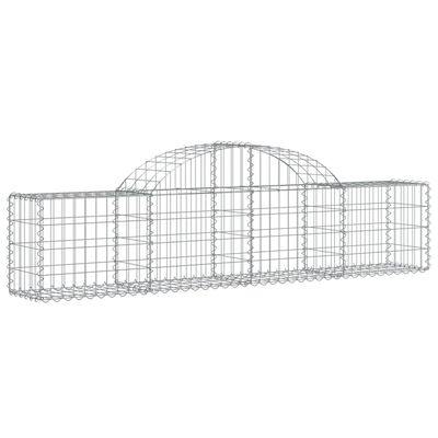 vidaXL Cestos gabião arqueados 14pcs 200x30x40/60 cm ferro galvanizado