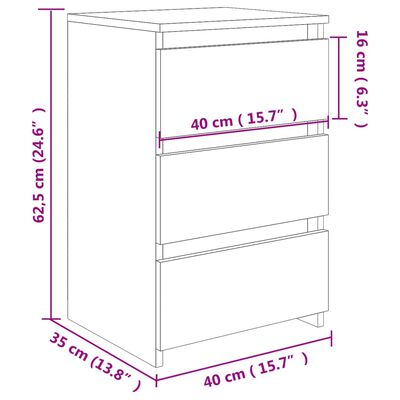 vidaXL Mesas cabeceira 2 pcs derivados de madeira cinza cimento