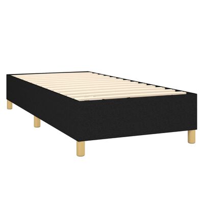 vidaXL Cama com molas/colchão 90x190 cm tecido preto