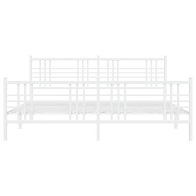 vidaXL Estrutura de cama com cabeceira e pés 193x203 cm metal branco