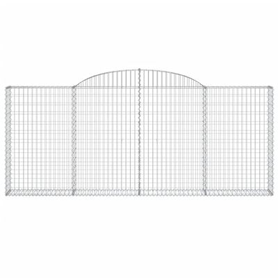 vidaXL Cestos gabião arqueados 5pcs 300x30x120/140cm ferro galvanizado