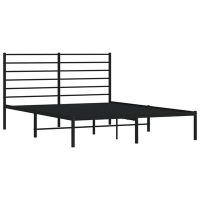 vidaXL Estrutura de cama com cabeceira 135x190 cm metal preto