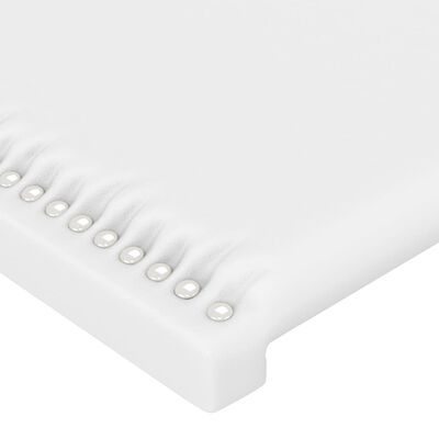 vidaXL Cabeceira cama c/ abas couro artificial 83x23x118/128 cm branco