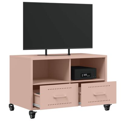 vidaXL Móvel de TV 68x39x43,5 cm aço rosa