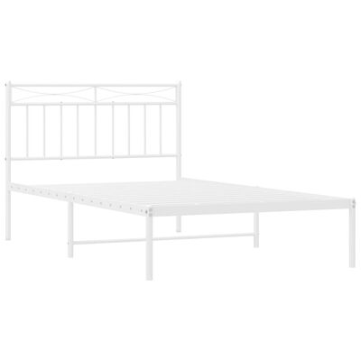 vidaXL Estrutura de cama em metal com cabeceira 107x203 cm branco