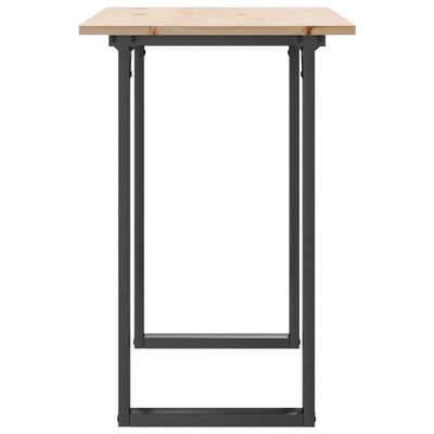 vidaXL Mesa de jantar estrutura em O 100x50x75cm pinho e ferro fundido