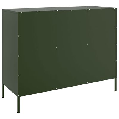 vidaXL Aparador 100,5x39x79 cm aço verde-azeitona