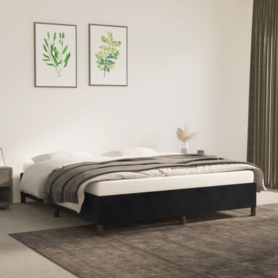 vidaXL Estrutura de cama 180x200 cm veludo preto