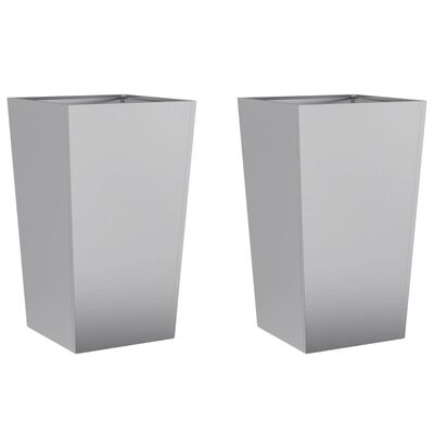 vidaXL Vaso/floreira de jardim 2 pcs 45x45x75 cm aço galvanizado