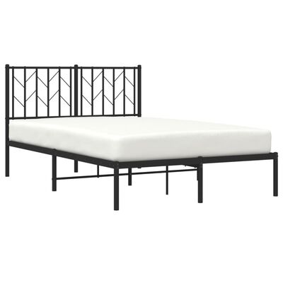 vidaXL Estrutura de cama com cabeceira 120x190 cm metal preto