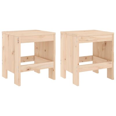 vidaXL Bancos de jardim 2 pcs 40x36x45 cm madeira de pinho maciça