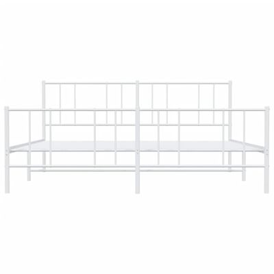 vidaXL Estrutura de cama com cabeceira e pés 200x200 cm metal branco