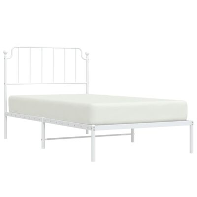 vidaXL Estrutura de cama com cabeceira 100x200 cm metal branco