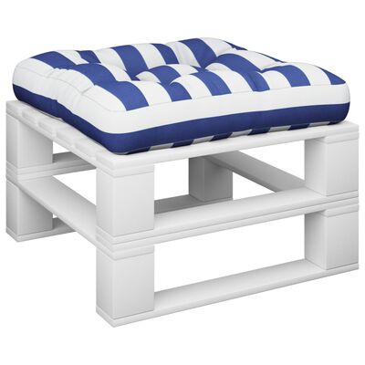 vidaXL Almofadão para paletes 58x58x10 cm tecido oxford azul/branco