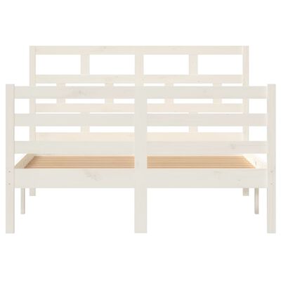 vidaXL Estrutura de cama 120x200 cm madeira de pinho maciça branco