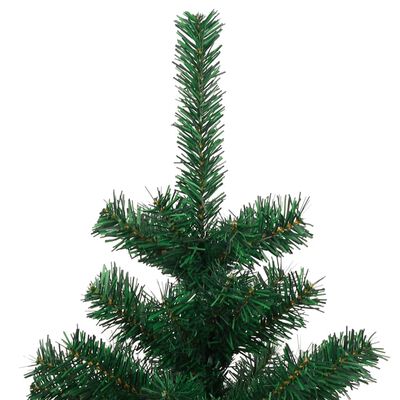 vidaXL Árvore de Natal rotativa pré-iluminada + vaso PVC 120 cm verde