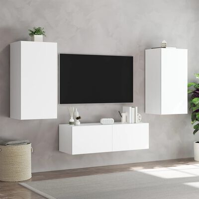 vidaXL Móvel de parede para TV com luzes LED 40,5x35x80 cm branco