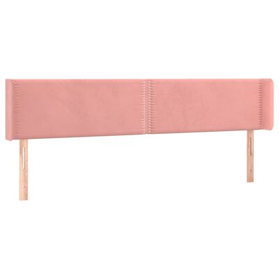 vidaXL Cabeceira de cama c/ luzes LED veludo 203x16x78/88 cm rosa