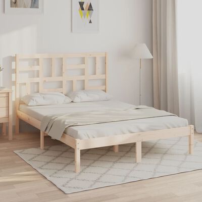 vidaXL Estrutura de cama king 150x200 cm madeira maciça