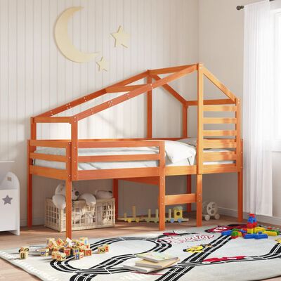 vidaXL Telhado de cama infantil 188x82x113cm pinho maciço castanho-mel