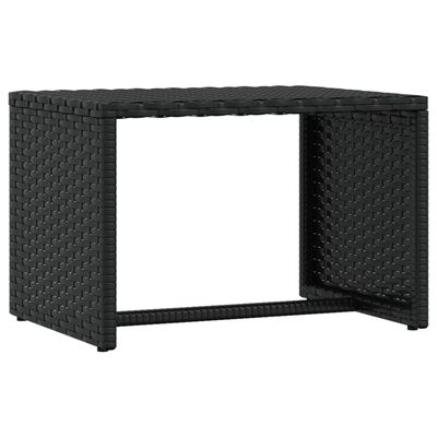 vidaXL Espreguiçadeiras com mesa 2 pcs vime PE preto