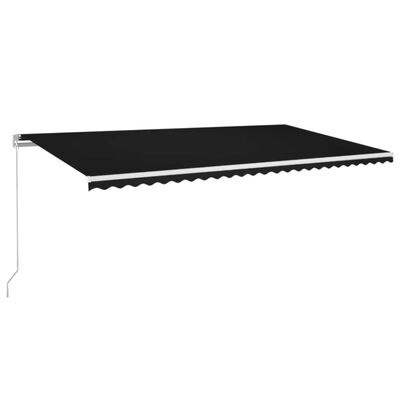 vidaXL Toldo retrátil manual com LED 600x350 cm antracite