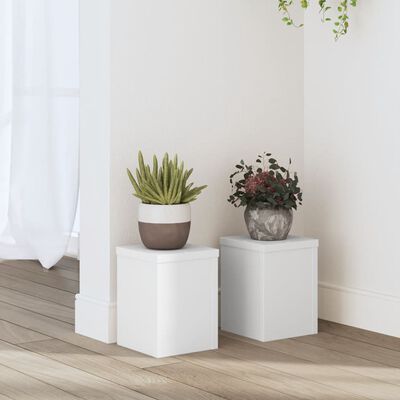 vidaXL Suportes p/ plantas 2 pcs 15x15x20 cm derivados madeira branco