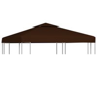 vidaXL Cobertura gazebo c/ 2 camadas 310 g/m² 3x3 m castanho